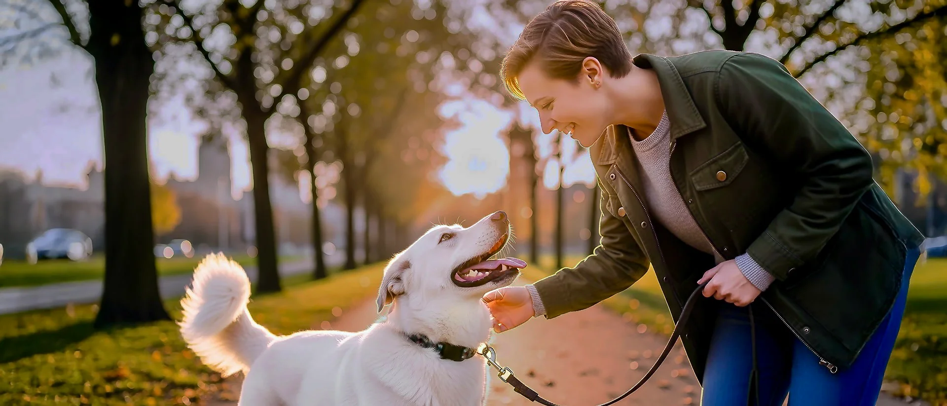 Cão aproveitando o passeio